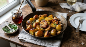 Pommes de terre rôties au miel & herbes - Les 3 fermes