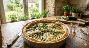 tarte courgettes & fromage de chèvre - les 3 fermes