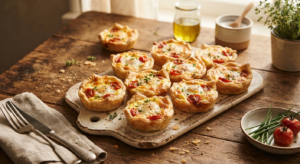 Mini-quiches tomates & Comté recette lunchbox enfant facile - les 3 fermes