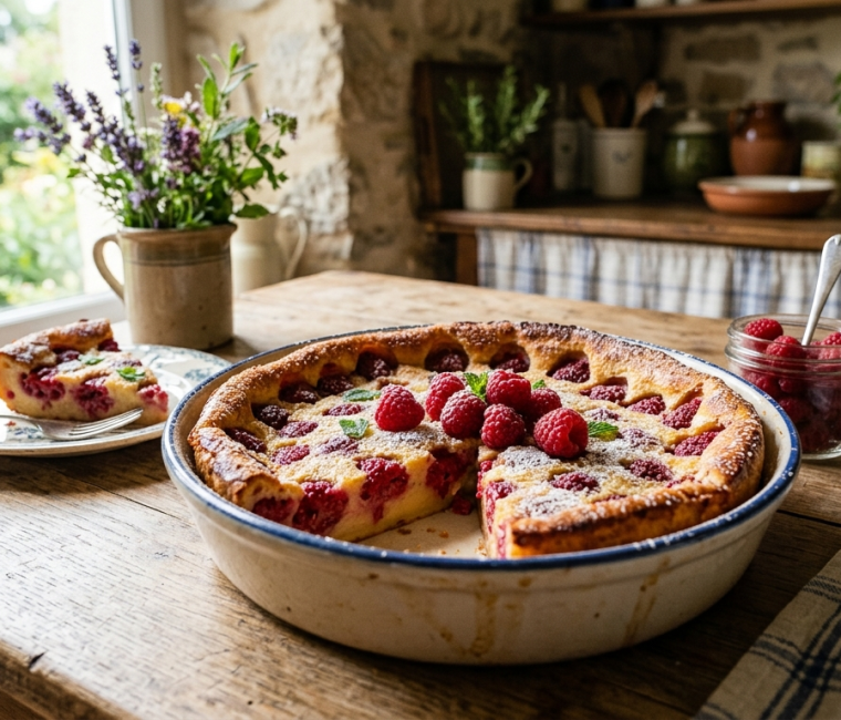 Clafoutis aux framboises - les 3 fermes