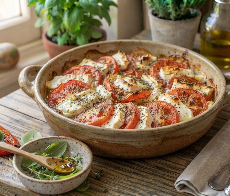 Tian de tomates au fromage fermier - les 3 fermes
