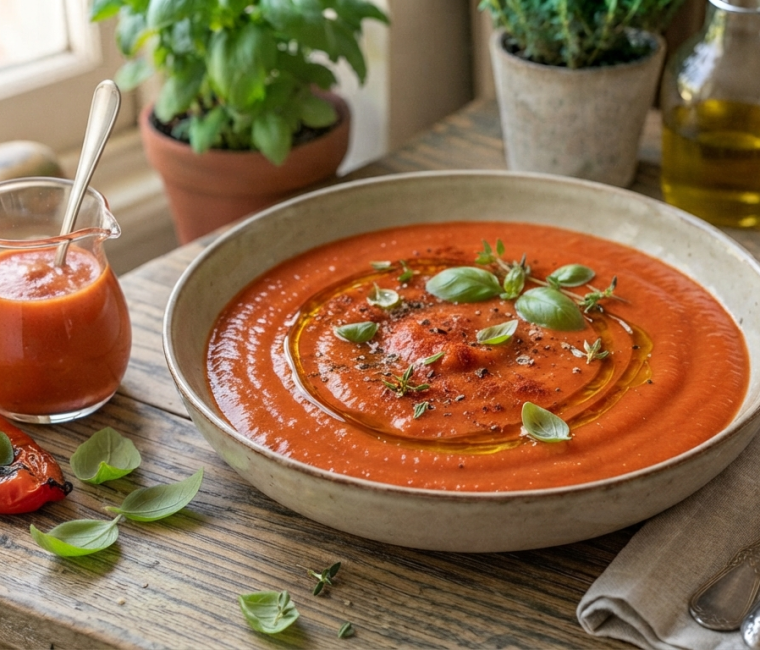 Velouté froid de poivrons rouges - les 3 fermes